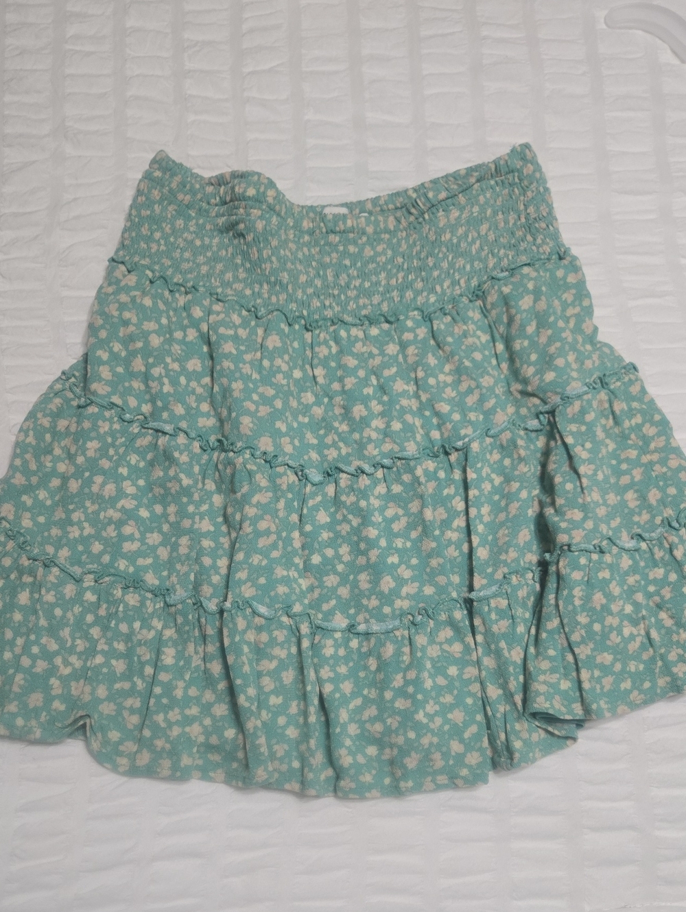 American Eagle Outfitters Mint Floral Tiered Skirt